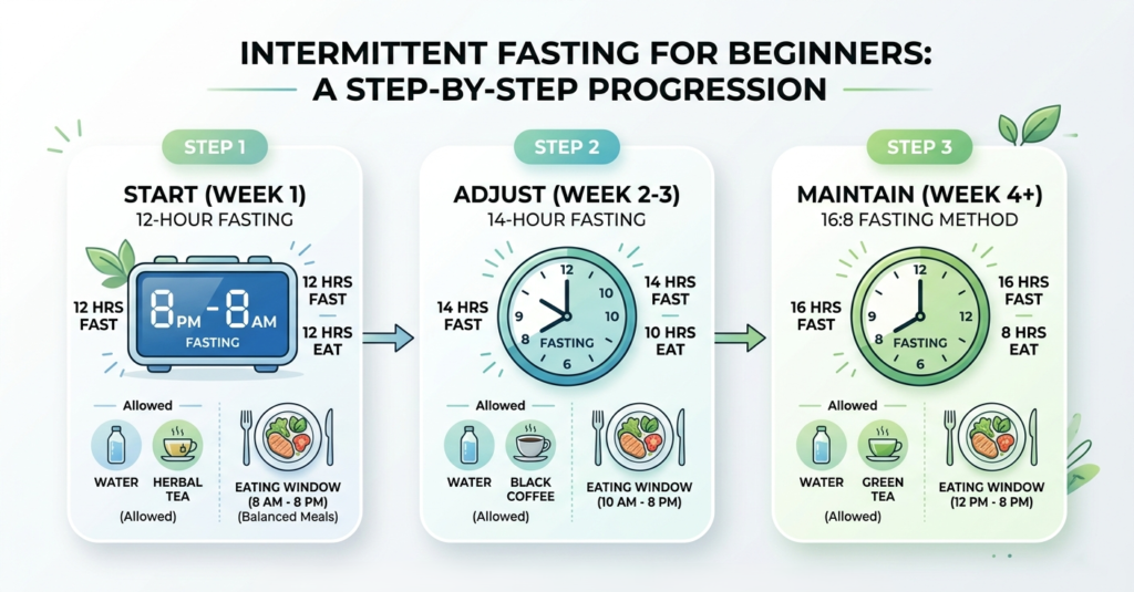 Beginner Intermittent Fasting Progression Chart